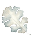 Decorative blue and light brown oak leaf watercolor painting on a white background